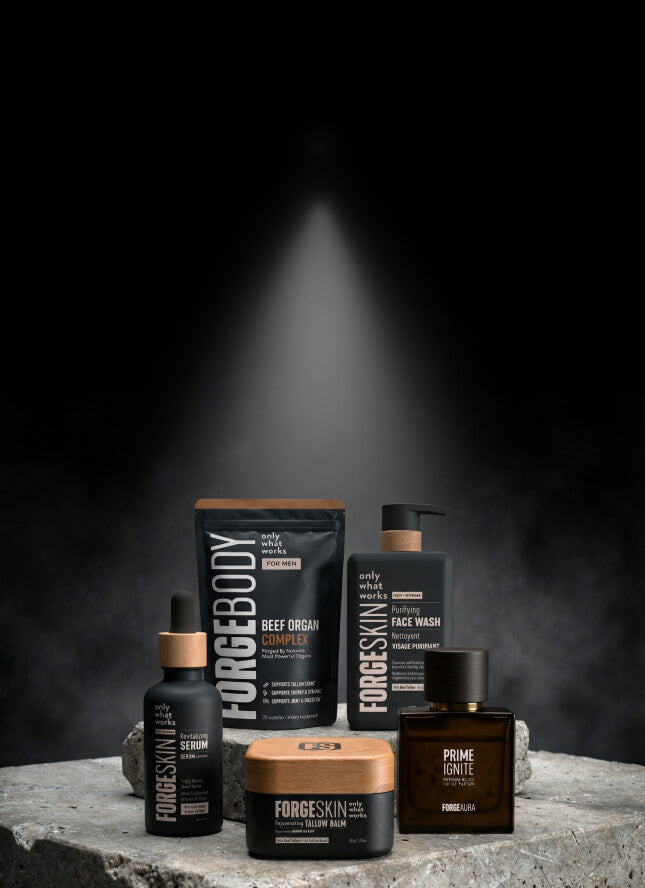 THE SCIENCE OF NATURE. <strong>FORGED FOR MEN.</strong>